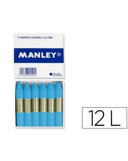 Lapices cera manley unicolor celeste claro n.41 caja de 12 unidades