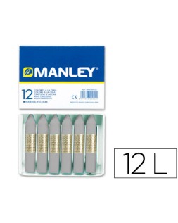 Lapices cera manley unicolor gris n.72 caja de 12 unidades