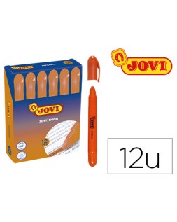 Marcador de cera gel jovi fluorescente naranja caja de 12 unidades