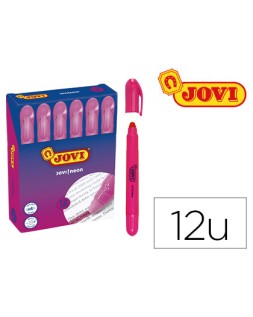 Marcador de cera gel jovi fluorescente rosa caja de 12 unidades