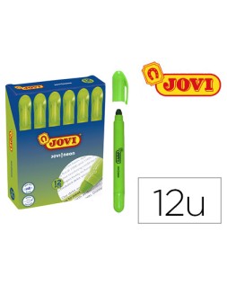Marcador de cera gel jovi fluorescente verde caja de 12 unidades