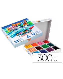 Lapices cera jovicolor triwax caja de 300 unidades 12 colores surtidos