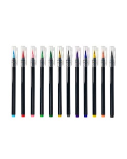 Rotulador liderpapel punta pincel extra suave bolsa de 12 unidades colores surtidos