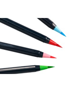 Rotulador liderpapel punta pincel extra suave bolsa de 12 unidades colores surtidos