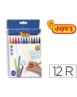 Rotulador jovi slim caja de 12 unidades colores surtidos