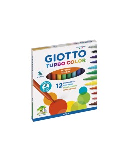 Rotulador giotto turbo color caja de 12 colores lavables con punta bloqueada