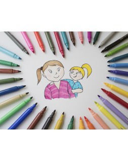 Rotulador giotto turbo color caja de 12 colores lavables con punta bloqueada