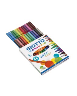 Rotulador giotto turbo color caja de 24 colores lavables con punta bloqueada