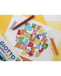 Rotulador giotto turbo maxi caja de 12 colores lavables con punta bloqueada