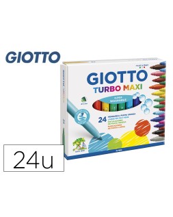 Rotulador giotto turbo maxi caja de 24 colores lavables con punta bloqueada