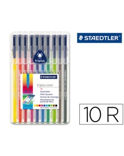 Rotulador staedtler triplus color 323 estuche de 10 unidades colores surtidos