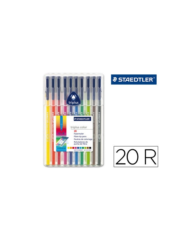 Rotulador staedtler triplus color 323 estuche de 20 unidades colores surtidos (14+6 gratis)