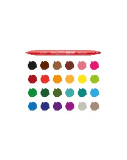 Rotulador carioca birello doble punta caja de 24 unidades colores surtidos