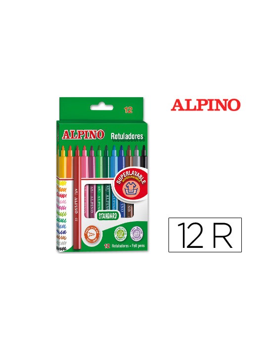 Rotulador alpino standard caja de 12 unidades colores surtidos