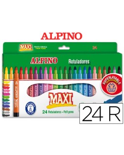 Rotulador alpino maxi caja de 24 unidades colores surtidos