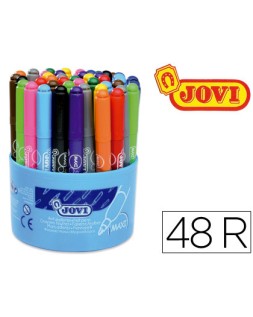 Rotulador jovi maxi 13 mm bote de 48 unidades 12 colores4 unidades de cada color