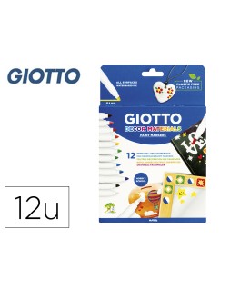 Rotulador giotto decor materials caja de 12 unidades colores surtidos