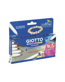 Rotulador giotto decor metal caja de 5 unidades colores surtidos