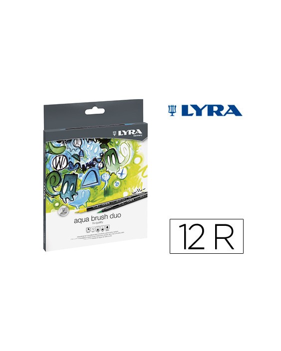 Rotulador lyra aqua brush duo caja de 12 colores