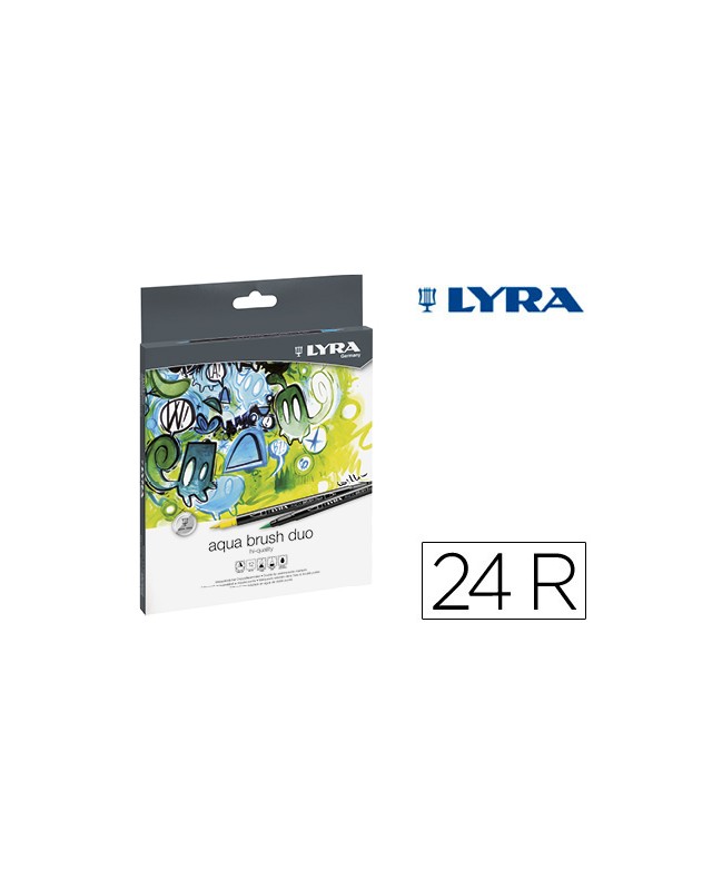 Rotulador lyra aqua brush duo caja de 24 colores