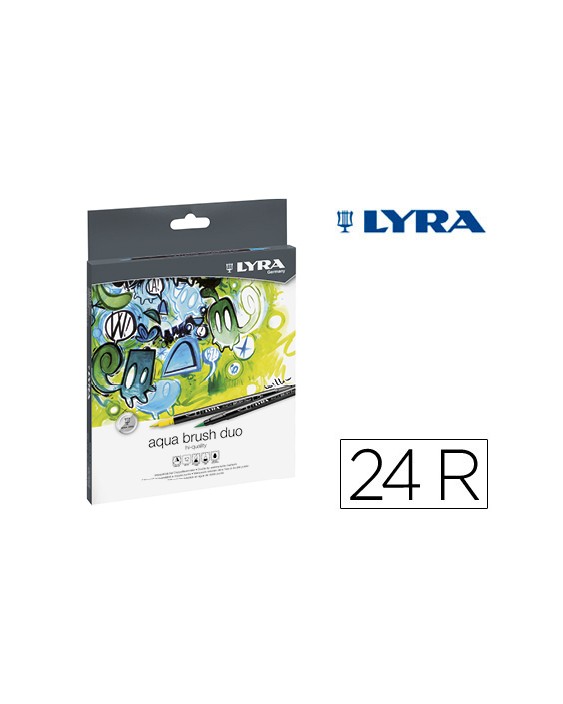 Rotulador lyra aqua brush duo caja de 24 colores