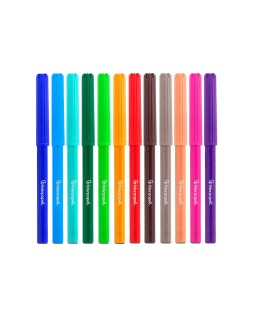 Rotulador liderpapel slim caja de 12 unidades colores surtidos