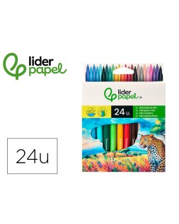 Rotulador liderpapel slim caja de 24 unidades colores surtidos
