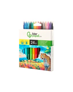 Rotulador liderpapel slim caja de 24 unidades colores surtidos