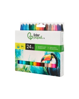 Rotulador liderpapel jumbo caja de 24 unidades colores surtidos