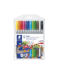 Rotulador staedtler noris club doble punta caja de 12 unidades colores surtidos