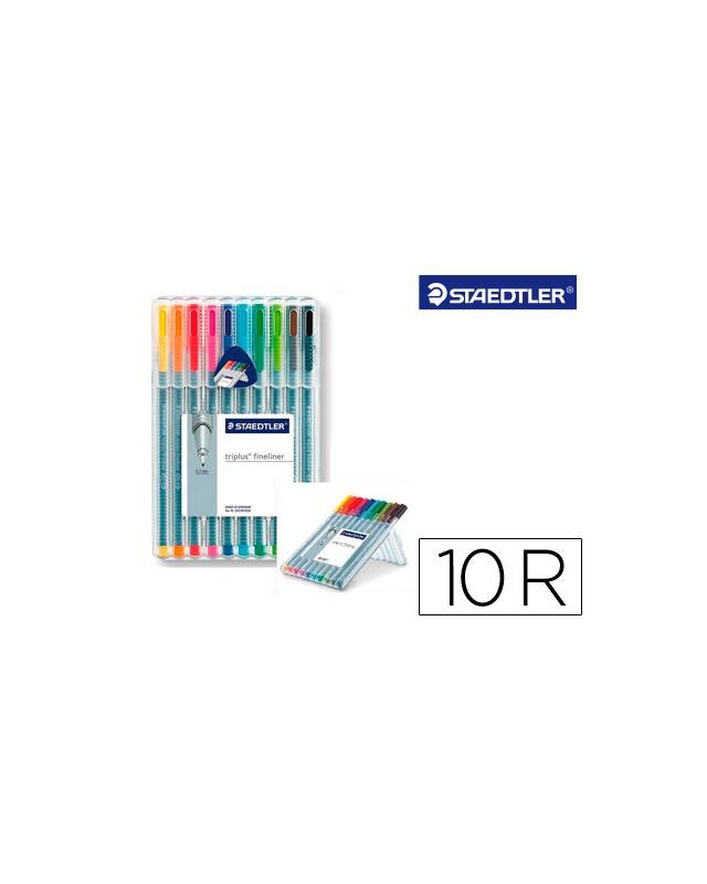 Rotulador staedtler triplus fineliner 334 estuche de 10 unidades colores surtidos