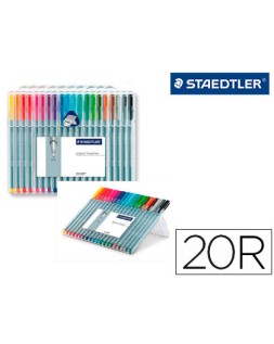 Rotulador staedtler triplus fineliner 334 estuche de 20 unidades colores surtidos (14+6 gratis)