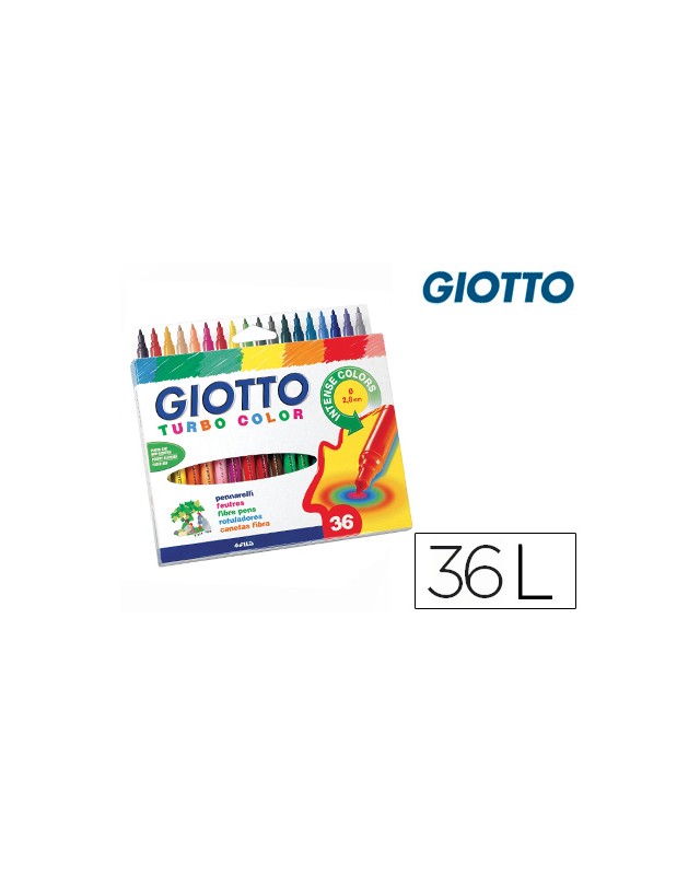 Rotulador giotto turbo color caja de 36 unidades colores surtidos