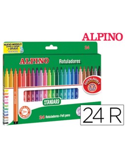 Rotulador alpino standard caja de 24 unidades colores surtidos