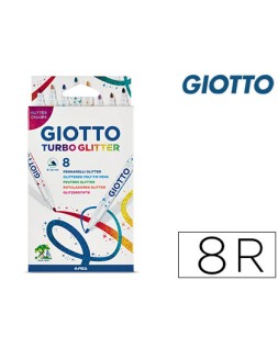 Rotulador giotto turbo glitter purpurina caja de 8 unidades