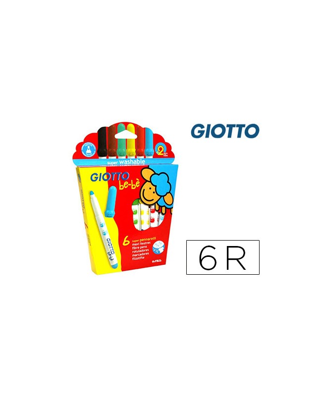 Rotulador giotto super bebe caja de 6 unidades colores surtidos