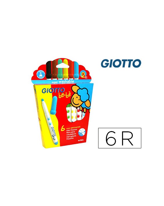 Rotulador giotto super bebe caja de 6 unidades colores surtidos