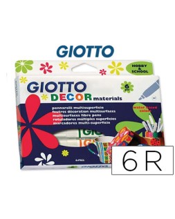 Rotulador giotto decor materials caja de 6 colores surtidos