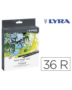 Rotulador lyra aqua brush duo caja de 36 colores surtidos