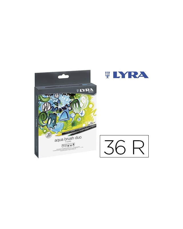 Rotulador lyra aqua brush duo caja de 36 colores surtidos