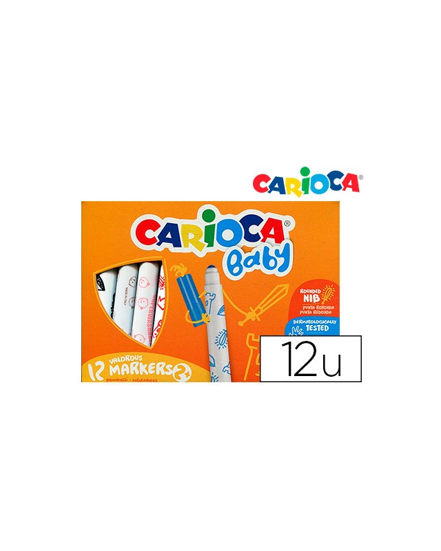 Rotulador carioca baby 2 años caja 12 unidades colores surtidos