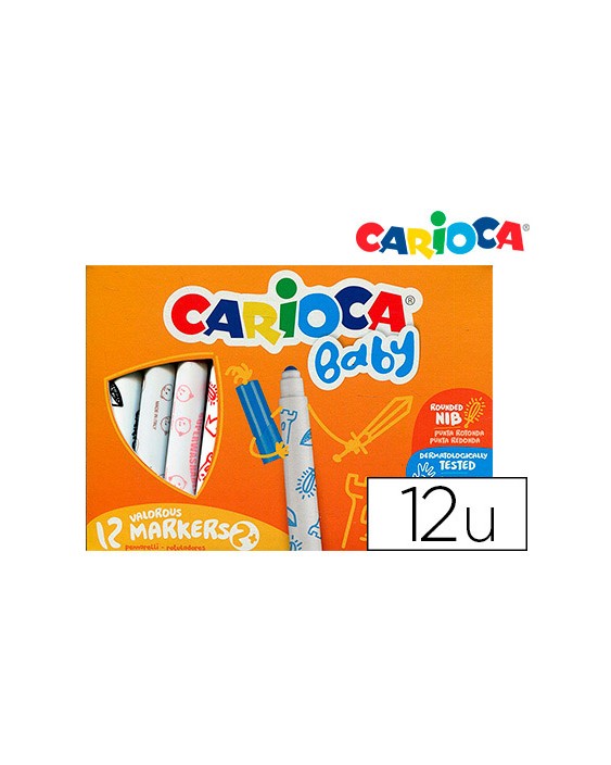 Rotulador carioca baby 2 años caja 12 unidades colores surtidos