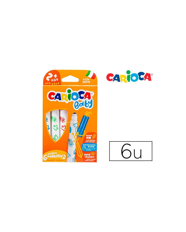 Rotulador carioca baby 2 años caja 6 unidades colores surtidos