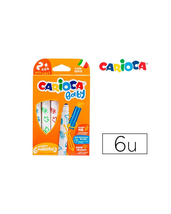 Rotulador carioca baby 2 años caja 6 unidades colores surtidos