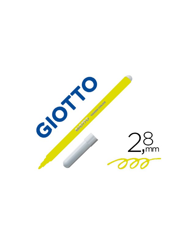 Rotulador giotto turbo color lavable con punta bloqueada unicolor amarillo