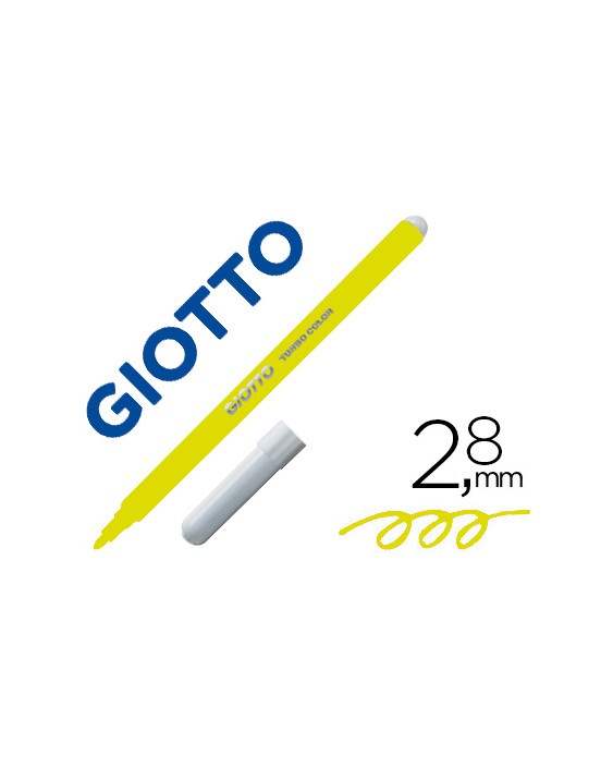Rotulador giotto turbo color lavable con punta bloqueada unicolor amarillo