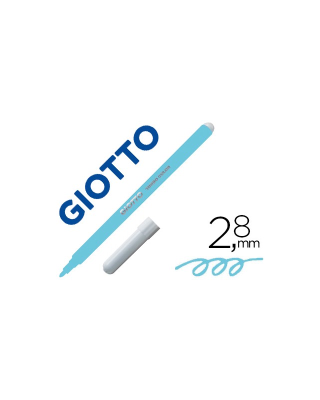 Rotulador giotto turbo color lavable con punta bloqueada unicolor azul claro