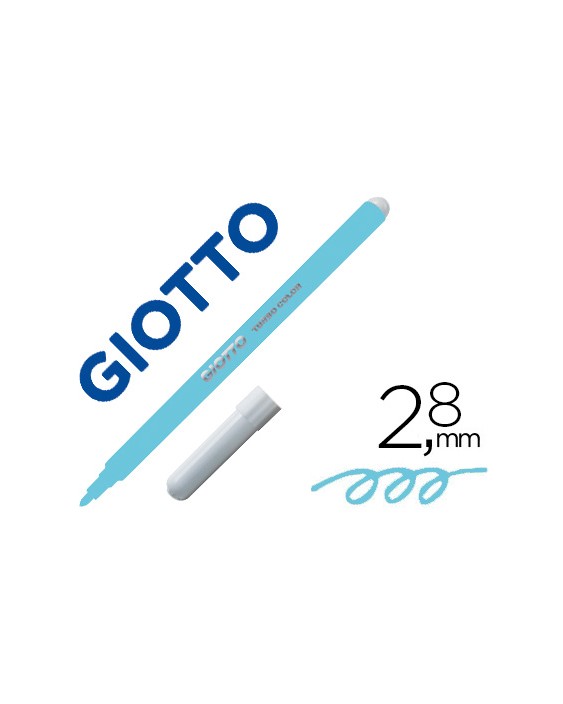 Rotulador giotto turbo color lavable con punta bloqueada unicolor azul claro
