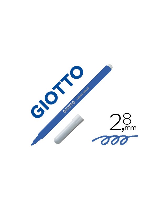 Rotulador giotto turbo color lavable con punta bloqueada unicolor azul oscuro