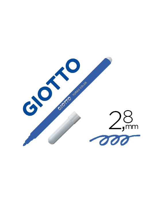 Rotulador giotto turbo color lavable con punta bloqueada unicolor azul oscuro